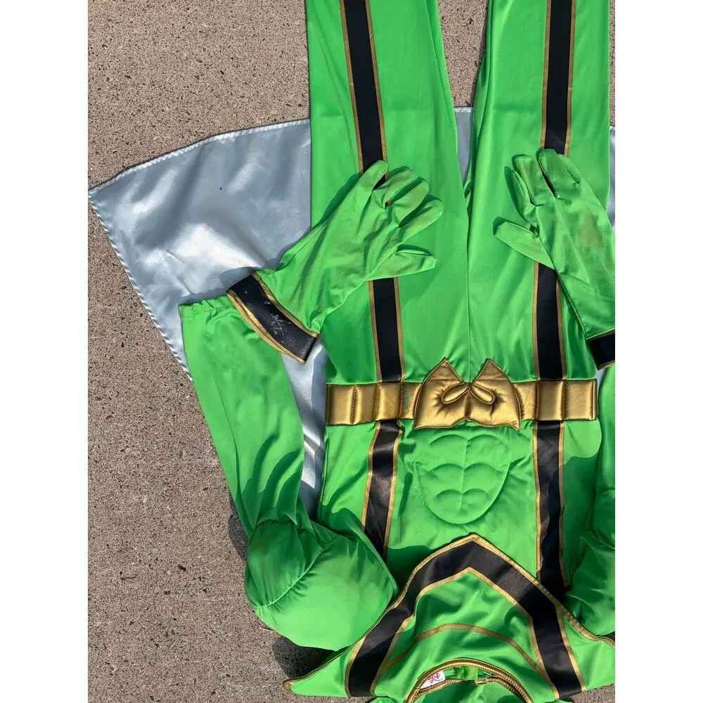 Disney Green Power Ranger Costume Youth Large Halloween Cosplay Dress Up